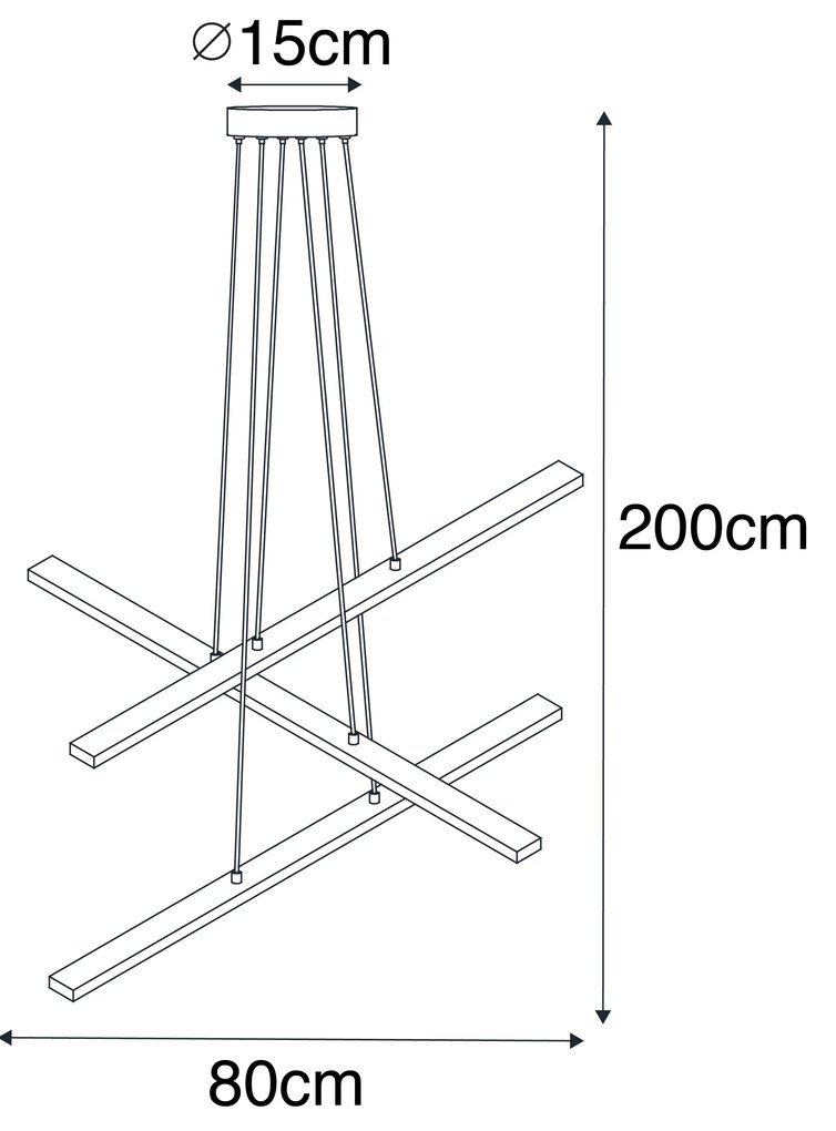 Lampa wisząca czarna z diodami LED 3-stopniowo ściemnianymi 6 lampkami - Jolanta Nowoczesny Oswietlenie wewnetrzne