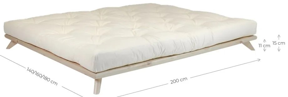 Łóżko dwuosobowe z drewna sosnowego ze stelażem 180x200 cm Senza – Karup Design