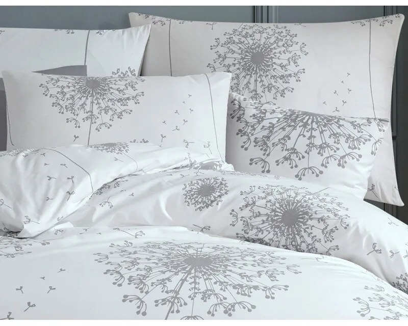 BedTex Bawełniana pościel Pampeliška szara, 220 x200 cm, 2 szt. 70 x 90 cm