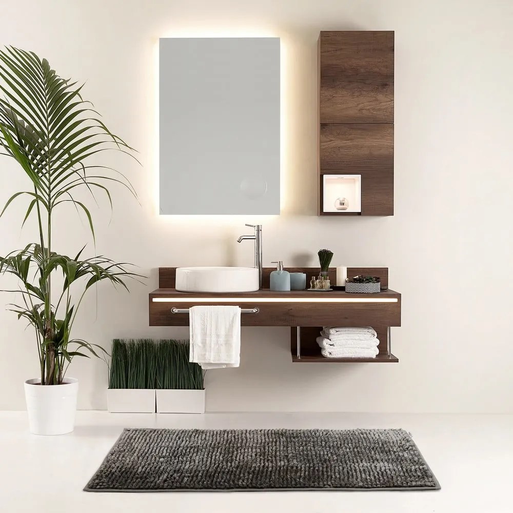 Ciemnoszare dywaniki łazienkowe do WC zestaw 2 szt. 80x50 cm Bati – Restilo