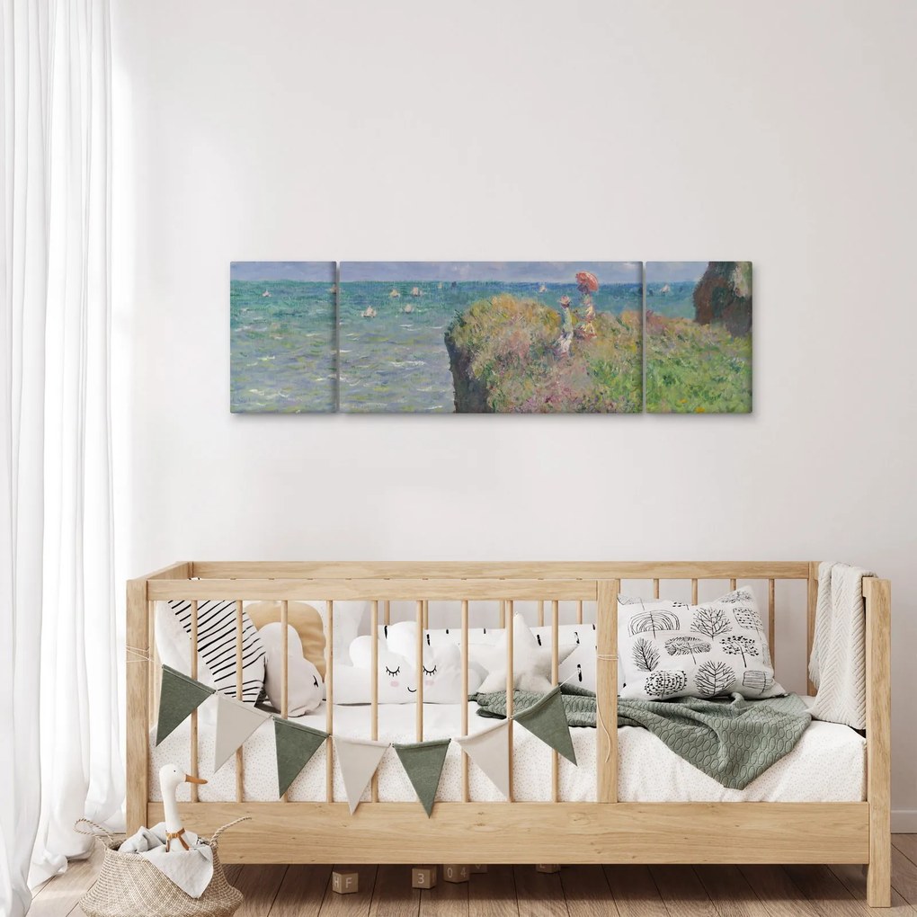Obraz - Claude Monet, Cliff Walk at Pourville, reprodukcje (170x50 cm)