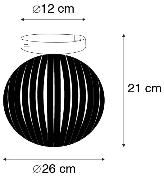Nowoczesna lampa sufitowa czarna 26 cm - Zoë Nowoczesny Oswietlenie wewnetrzne