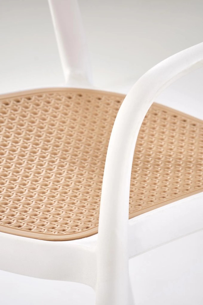 K530 krzesło biały naturalny, nowoczesne, skandynawskie, polipropylen