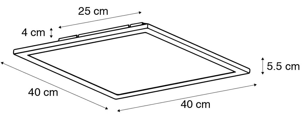 Panel LED czarny 40 cm z pilotem - Liv Nowoczesny Oswietlenie wewnetrzne