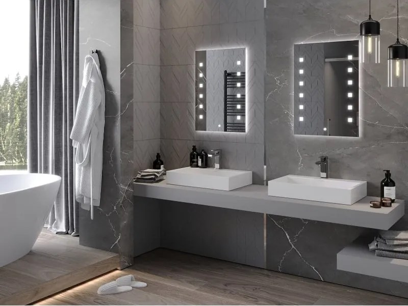 Mexen Ner lustro łazienkowe podświetlane 50 x 70 cm, LED 6000K, antypara - 9809-050-070-611-00