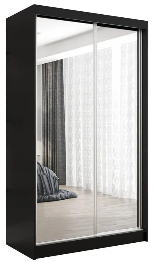 Szafa przesuwna - Debra 120 cm, czarny mat