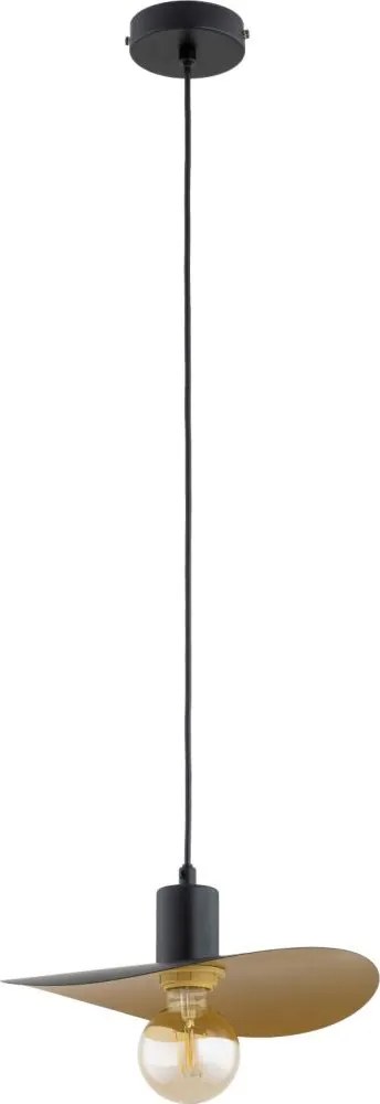 Żyrandol na przewodzie SAVANA 1xE27/15W/230V śr. 39 cm czarny/złoty