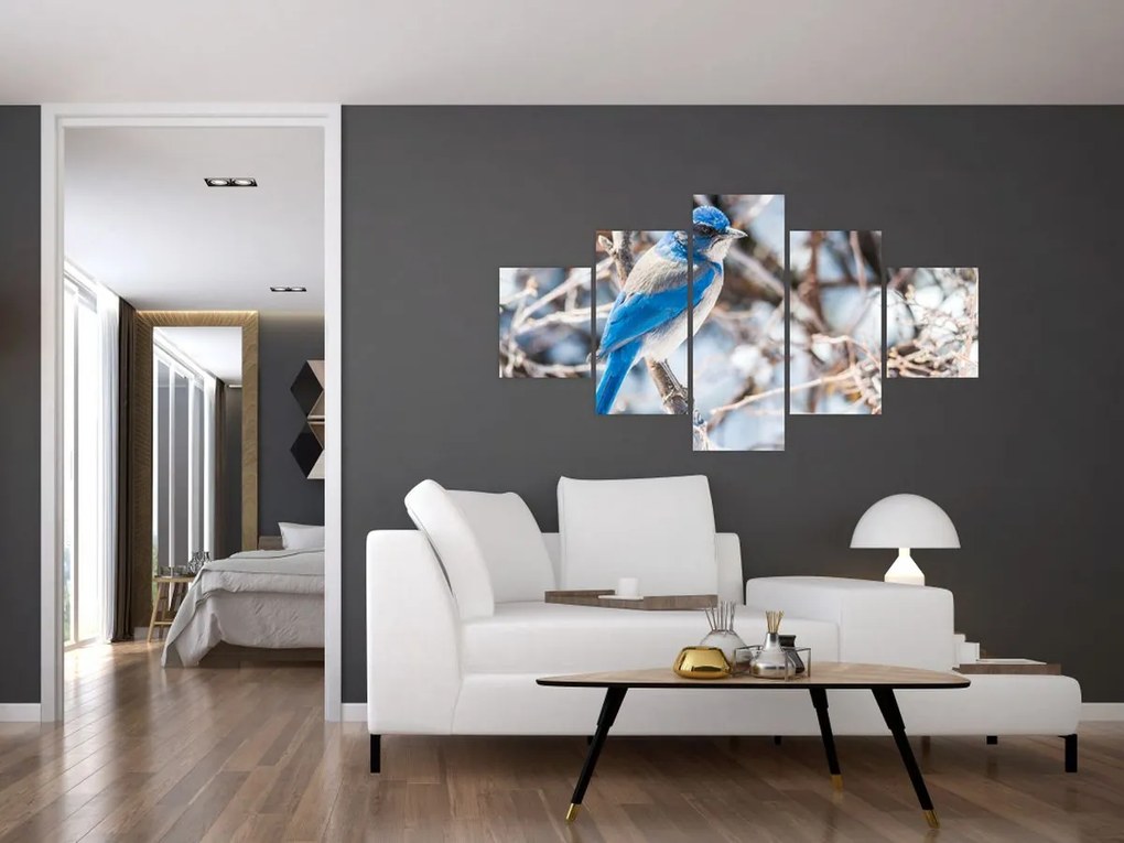 Obraz - Zimowy ptaszek (125x70 cm)