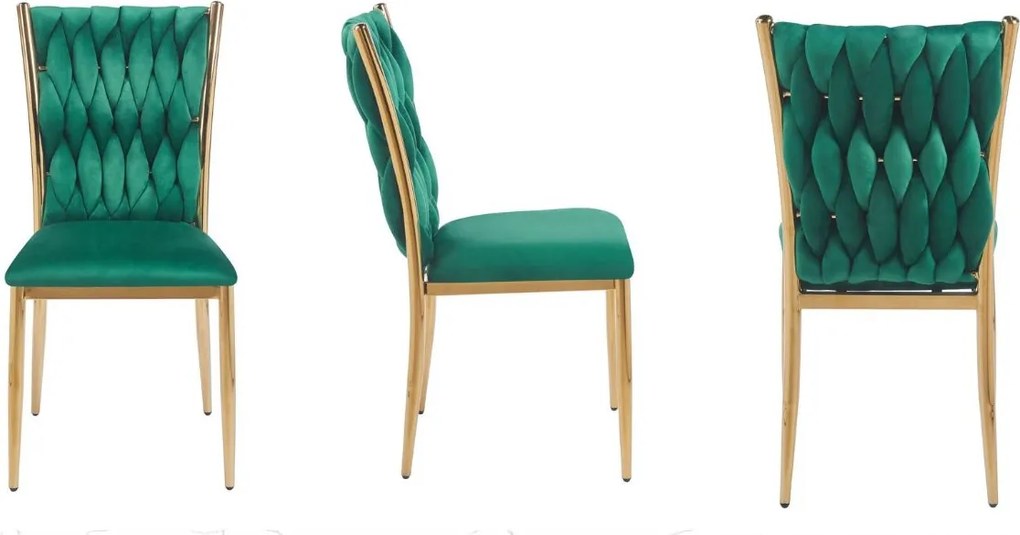 Eleganckie aksamitne krzesło K37-FX, złote nogi