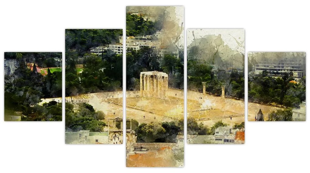 Obraz - Świątynia Zeusa, Ateny, Grecja (125x70 cm)
