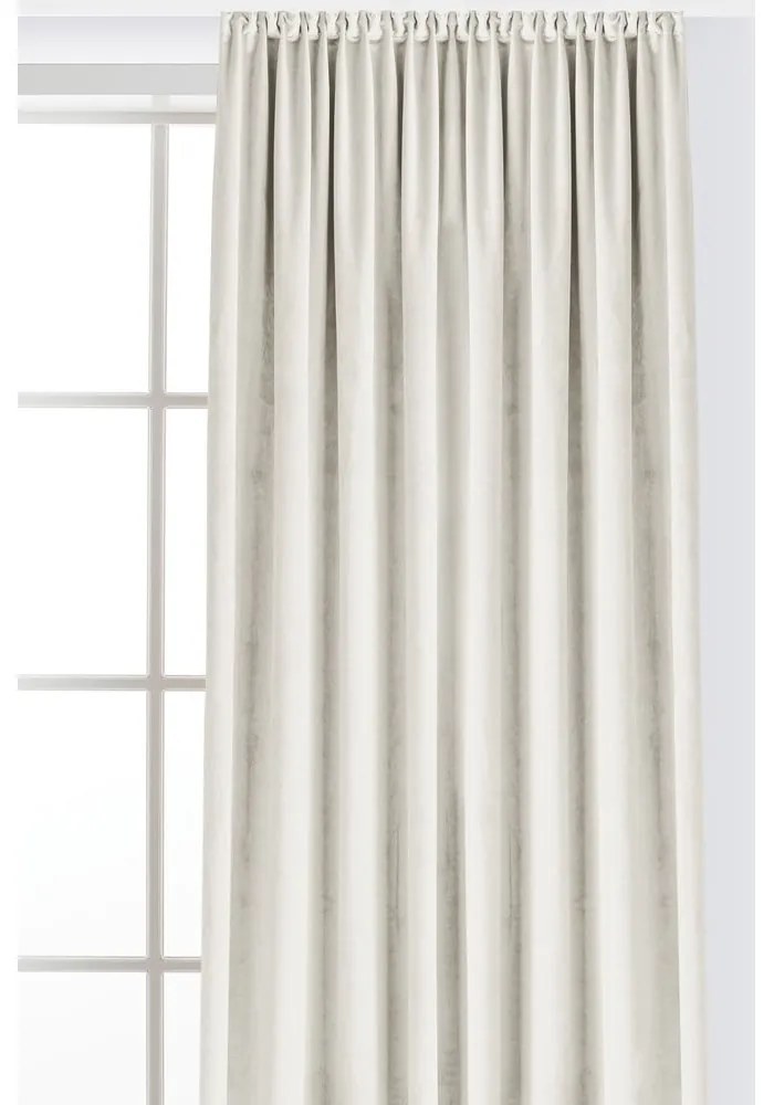 Kremowa aksamitna zasłona częściowo zaciemniająca (dimout) 400x175 cm Velto – Filumi