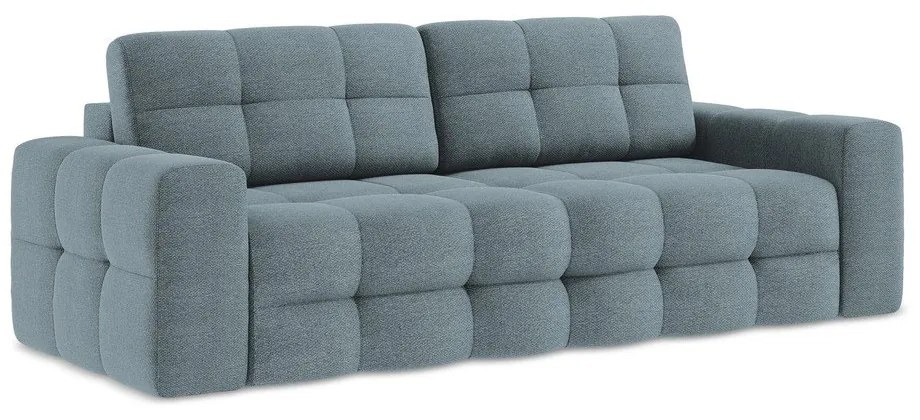 Niebieska rozkładana sofa z materiału bouclé 255 cm Milu – Makamii