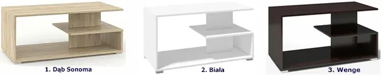 Biała prostokątna ława z półką H1-Z72