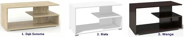 Biała prostokątna ława z półką - Namza