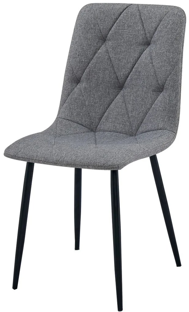 Szare krzesło do kuchni LIBRA z czarnymi nogami