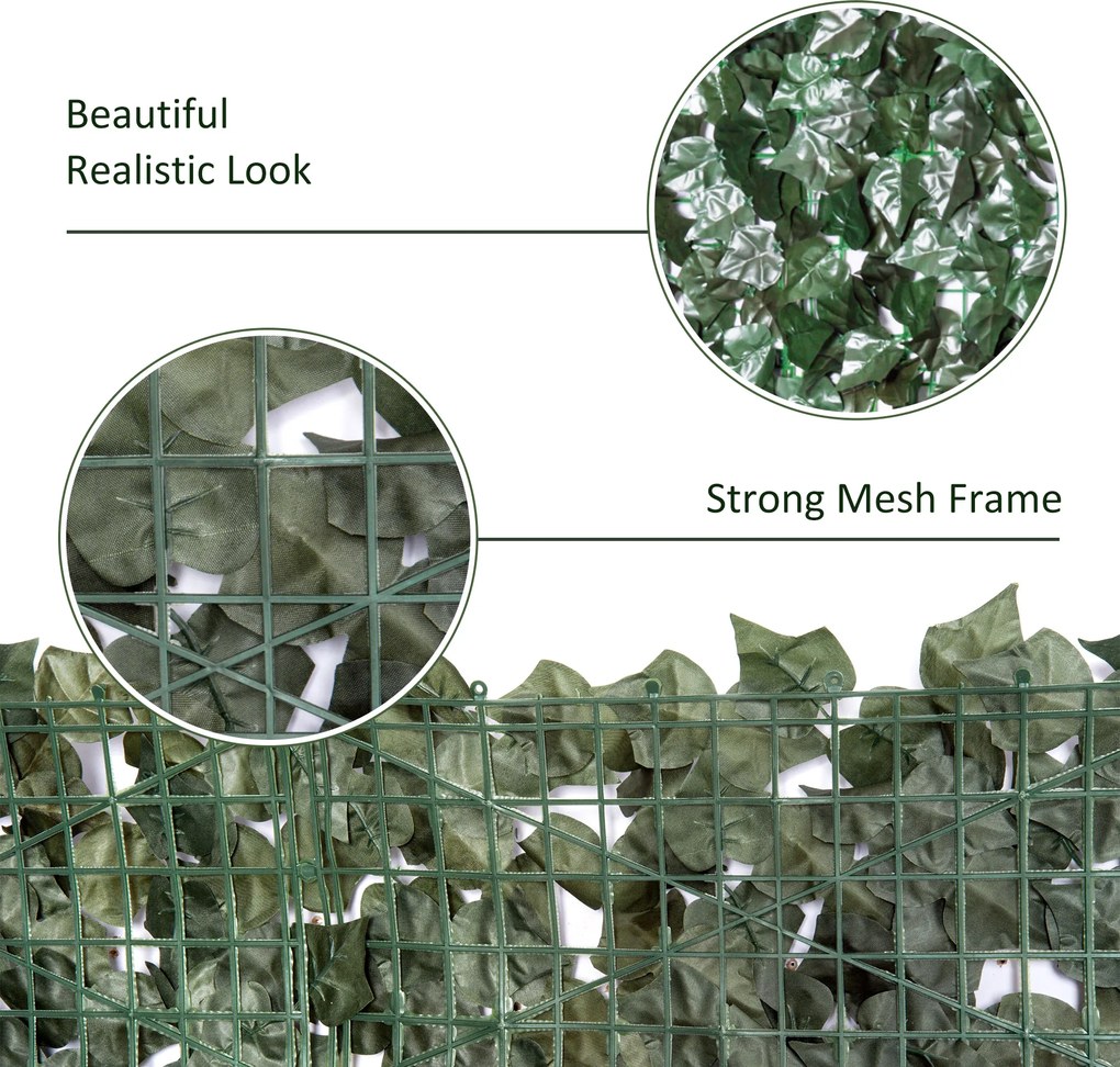 Outsunny Sztuczny żywopłot, imitacja pnącza, 240cm x 100cm. Kolor zielony