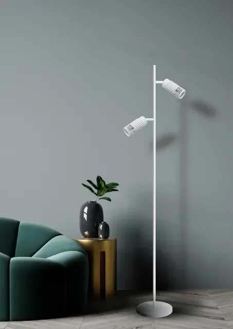 Biała industrialna lampa podłogowa - 19X K361 B4-S50