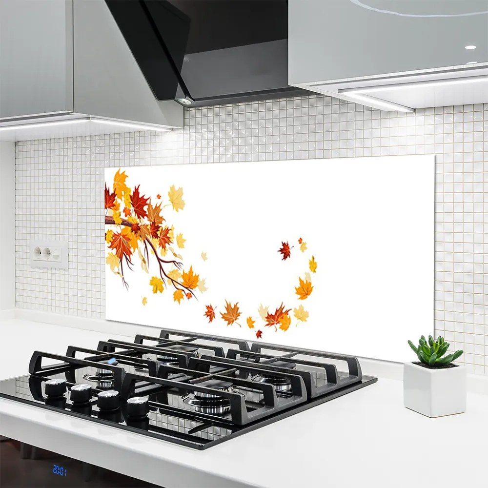 Panel Kuchenny Złote Liście W Stylu Art Deco