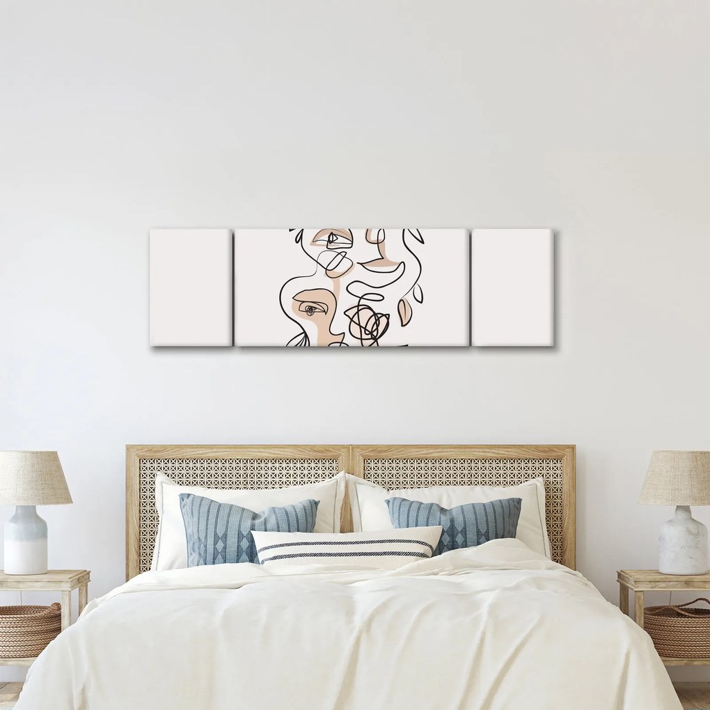 Obraz - Makijaż twarzy ze sztuką linii (170x50 cm)
