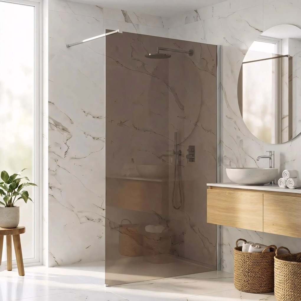 Kabina prysznicowa Walk-In Rea Flexi Brown / Chrome 120