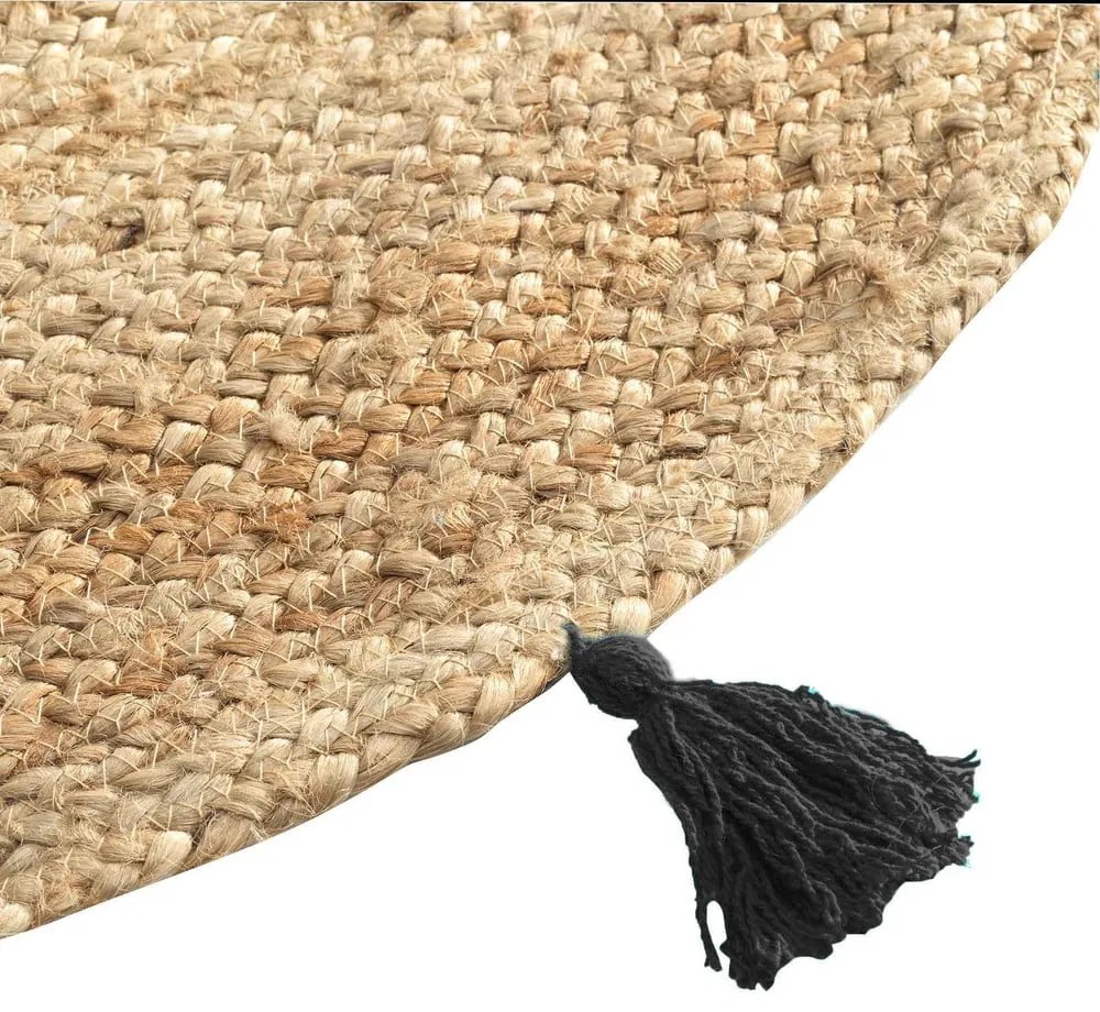 Czarno-naturalny okrągły dywan ø 120 cm Shira – douceur d'intérieur