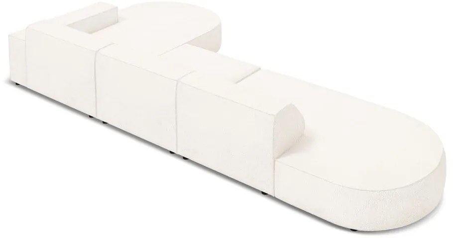 Beżowy narożnik (prawostronny) z materiału bouclé Jodie – Micadoni Home