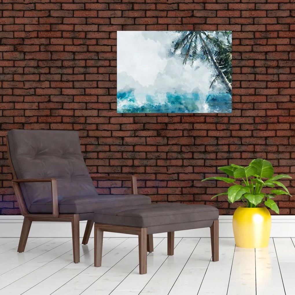 Obraz palmy nad morzem (70x50 cm)