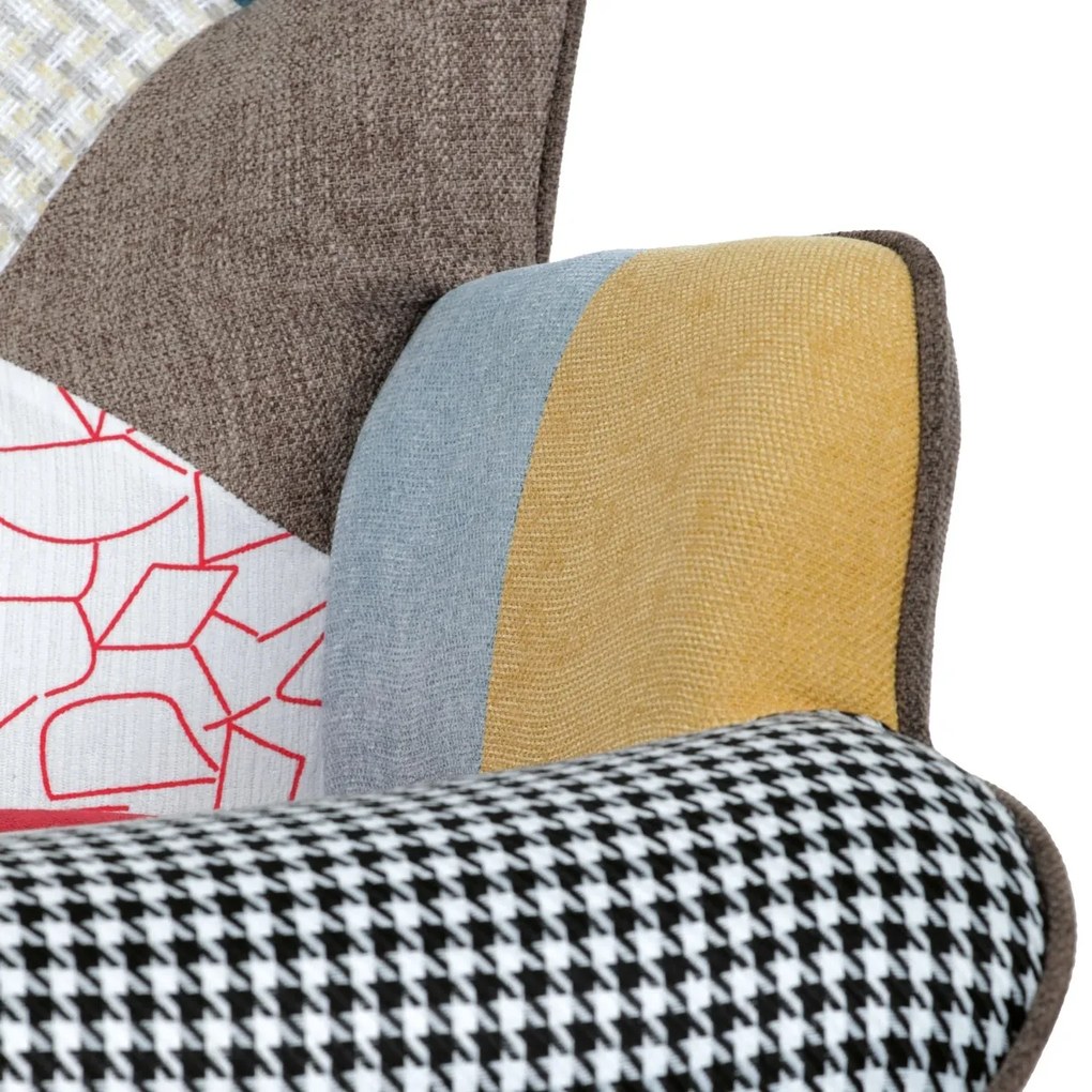 Fotel bujany PW2, patchwork