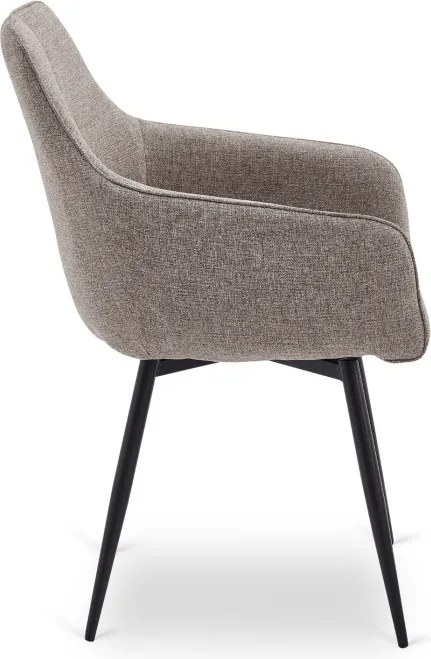 Zestaw Stół Rozkładany DEVON 160-220 cm Czarny Marmur/Czarny i 4 Krzesła LARISA Cappuccino