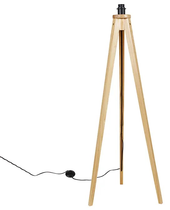 Candeeiro de pé rústico tripé natural - Tripod Classic