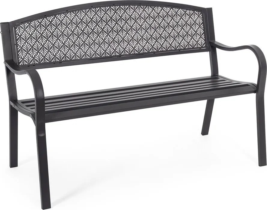 Antracytowa metalowa ławka ogrodowa Lizette – Bizzotto