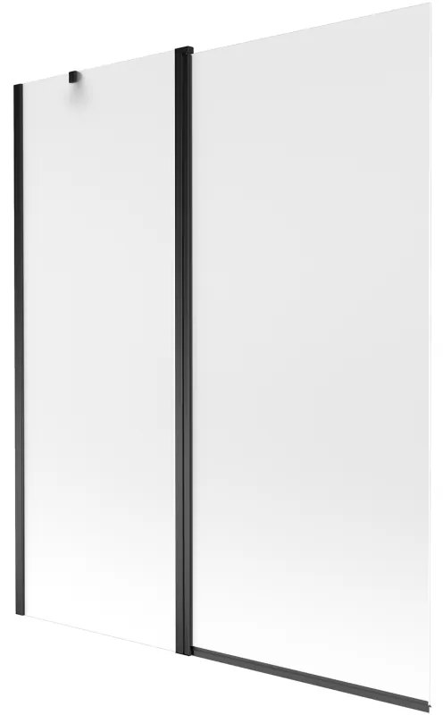 Mexen Flip parawan nawannowy 2-skrzydłowy 140 x 150 cm, szron, czarny - 894-140-101-70-30