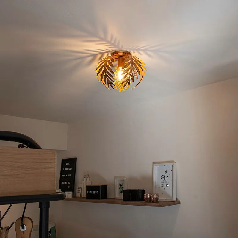 W stylu vintage lampa sufitowa złota 24 cm - Botanica Retro Oswietlenie wewnetrzne
