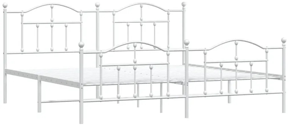 Białe metalowe łóżko industrialne 200x200 cm - Azos