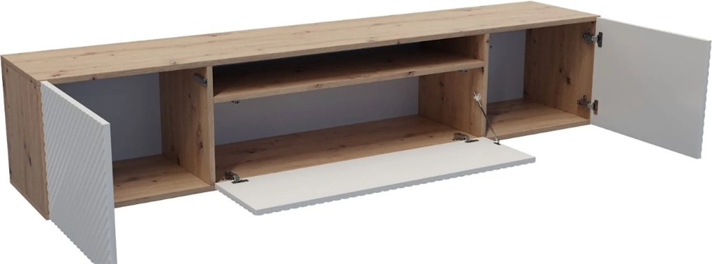 Szafka RTV wisząca CAVA 200 cm do Salonu pod Telewizor - Dąb artisan