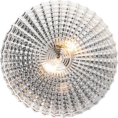 Klasyczna lampa sufitowa czarna z przydymionym szkłem 30 cm IP44 - Nohmi