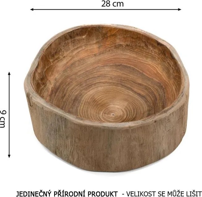 Dekoracyjna okrągła drewniana miska DALB