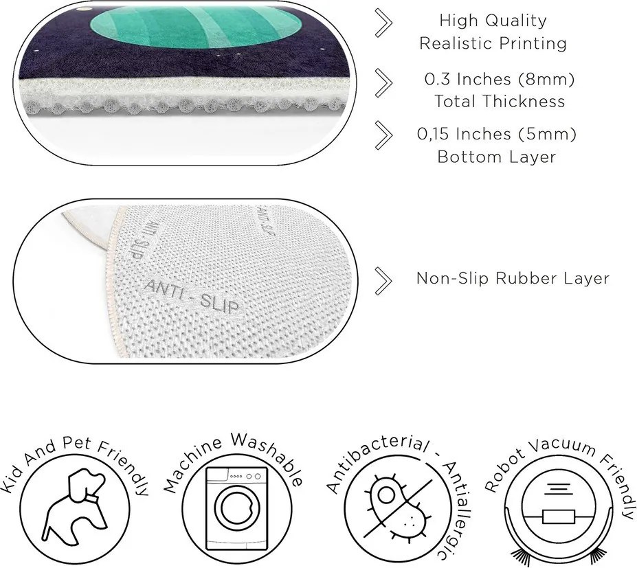 Ciemnoniebieski dziecięcy dywan do zabawy odpowiedni do prania ø150 cm Into The Space – Mila Home