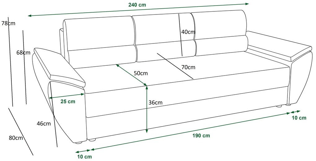 Łososiowa sofa rozkładana z pojemnikiem E9-P06