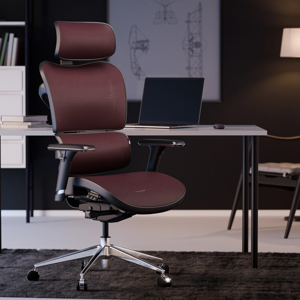 Fotel ergonomiczny Diablo V-Commander: Czarno-Burgundowy