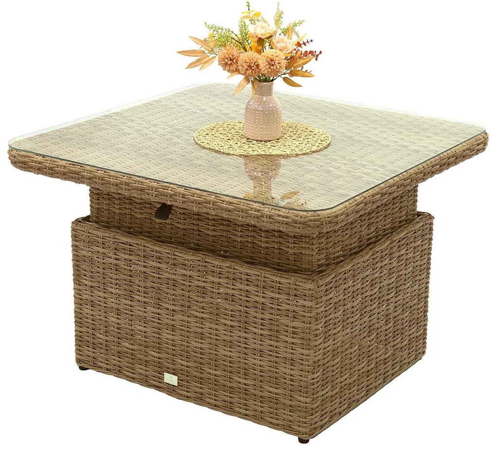 Zestaw rattanowy MALIBU dla 5 osób (beżowo-brązowy)