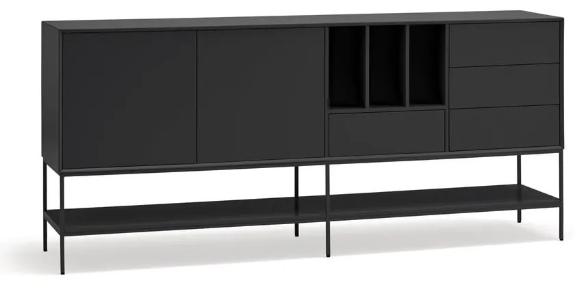 Czarna komoda 220x98x45 cm Platt – Teulat
