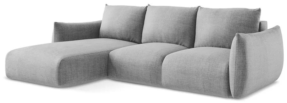 Jasnoszary rozkładany narożnik (lewostronny/z szezlongiem) Leila – Makamii