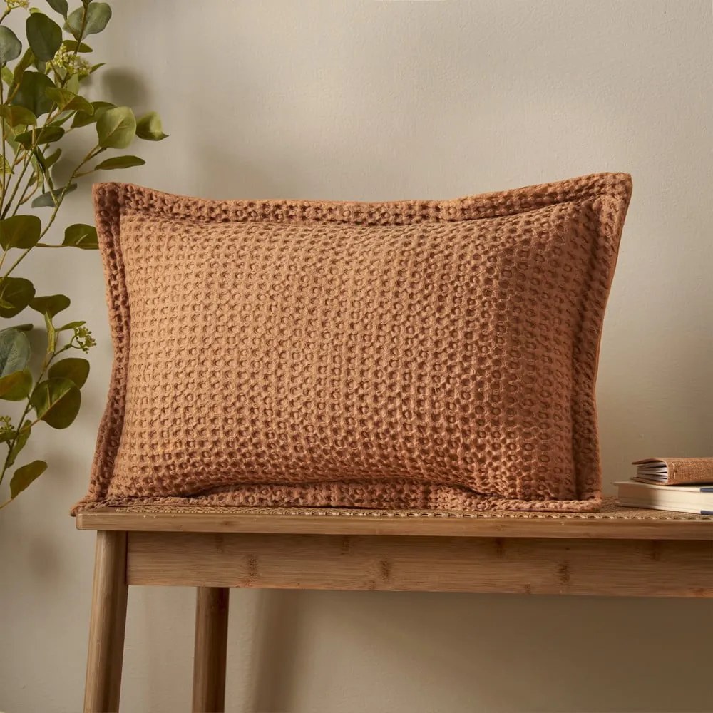 Bawełniana poduszka dekoracyjna 30x50 cm Jaipur Chunky Waffle – Pineapple Elephant