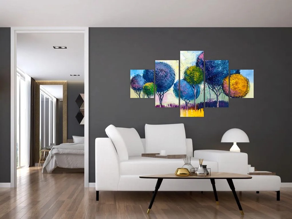 Obraz drzew kopułowych, obraz olejny (125x70 cm)