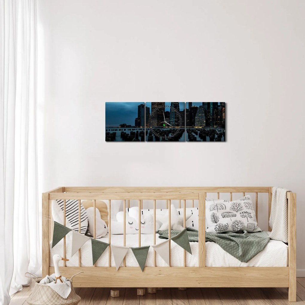 Obraz  - Widok na drapacze chmur Nowego Jorku (z zegarem) (90x30 cm)