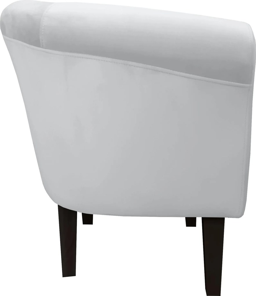 Fotel Milo tkanina Welur wygodny fotel tapicerowany do salonu i sypialni : Kolor nogi - Venge, Kolor tkaniny - VELVET - MG39, Wysokość nogi - 20 cm