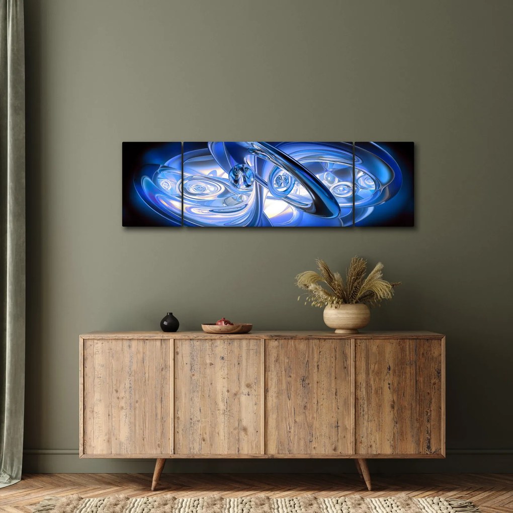 Niebieski abstrakcyjny obraz (170x50 cm)