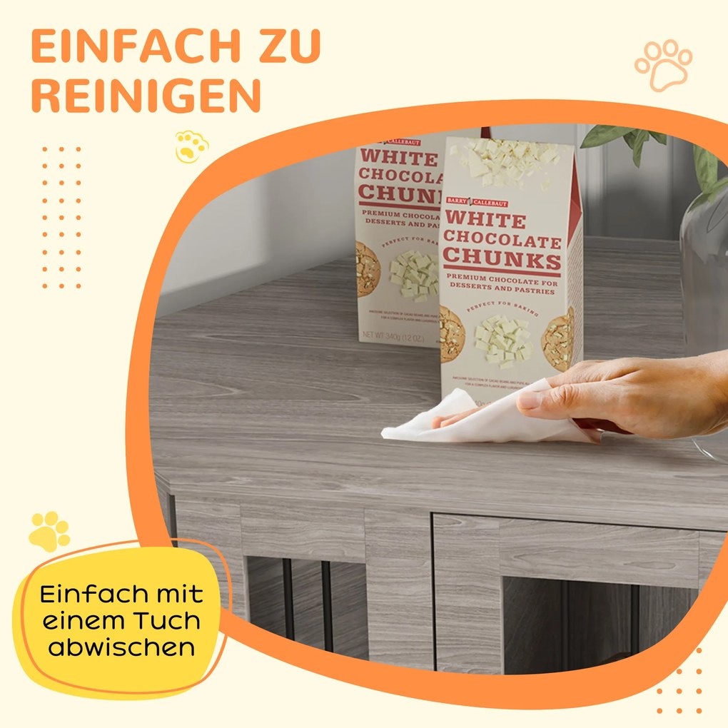 PawHut Klatka dla psa, projekt narożny, z zamknięciem, 1 poduszka leżakowa, 104 x 55 x 63 cm, Brązowy