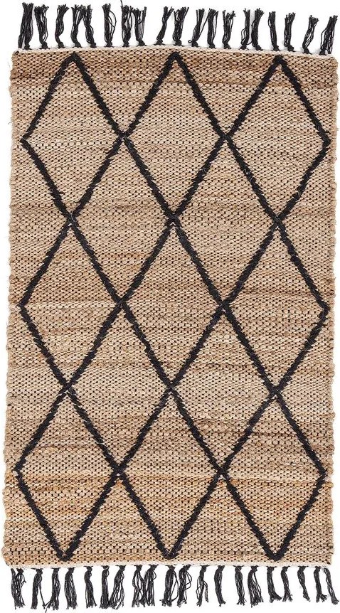 Czarny/w naturalnym kolorze dywan z juty tkany ręcznie 60x90 cm Shaila – Bizzotto
